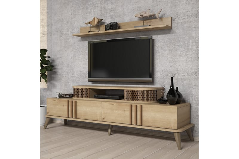 Hovdane TV-møbelsett 168 cm - Beige - TV-møbelsett