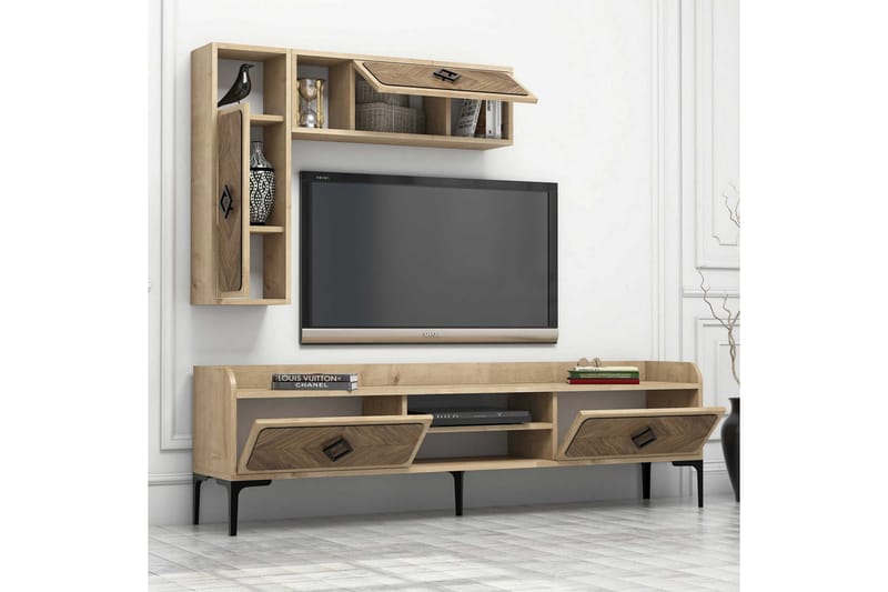 Hovdane TV-møbelsett 180 cm - Brun - TV-møbelsett