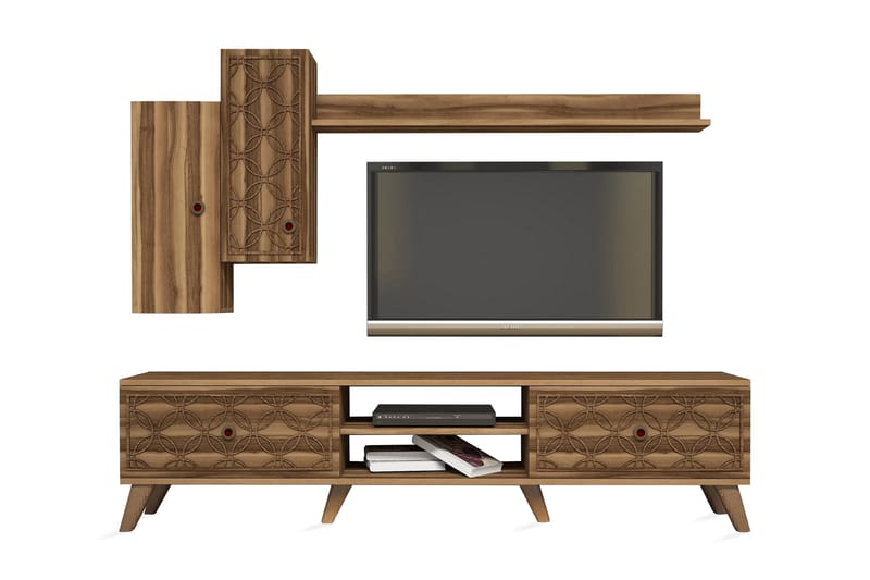 Hovdane TV-møbelsett 180 cm - Mørkebrun - TV-møbelsett