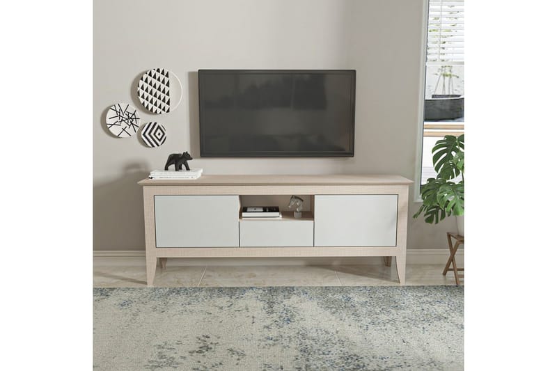 Hue TV-benk 150 cm - Beige/Hvit - Møbler - Mediamøbel & tv møbel - TV-benk & mediabenk