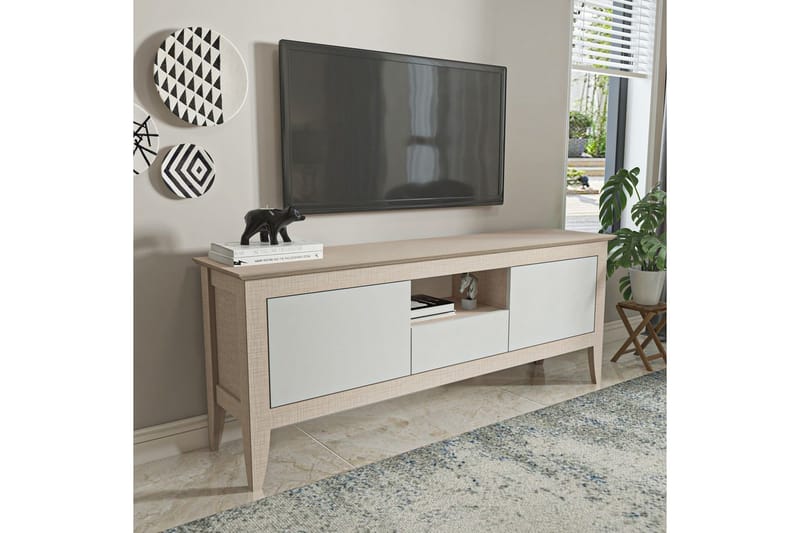 Hue TV-benk 150 cm - Beige/Hvit - Møbler - Mediamøbel & tv møbel - TV-benk & mediabenk