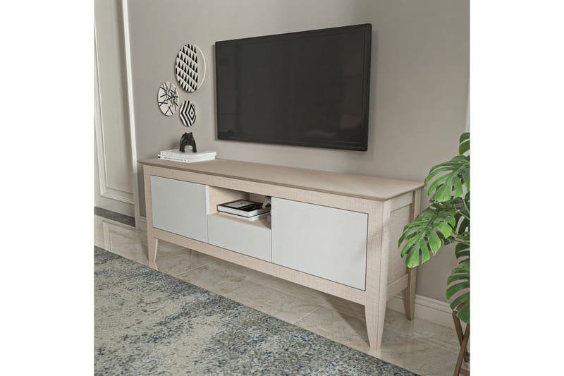 Hue TV-benk 150 cm - Beige/Hvit - Møbler - Mediamøbel & tv møbel - TV-benk & mediabenk