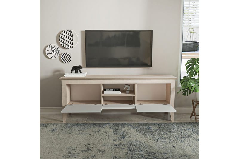 Hue TV-benk 150 cm - Beige/Hvit - Møbler - Mediamøbel & tv møbel - TV-benk & mediabenk