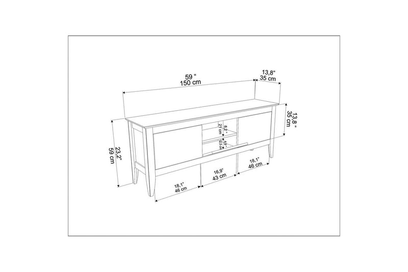 Hue TV-benk 150 cm - Grønn - Møbler - Mediamøbel & tv møbel - TV-benk & mediabenk