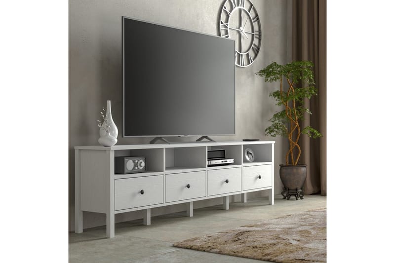 Illen TV-benk 200 cm - Natur/Hvit - Møbler - Mediamøbel & tv møbel - TV-benk & mediabenk