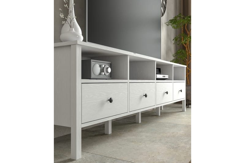 Illen TV-benk 200 cm - Natur/Hvit - Møbler - Mediamøbel & tv møbel - TV-benk & mediabenk
