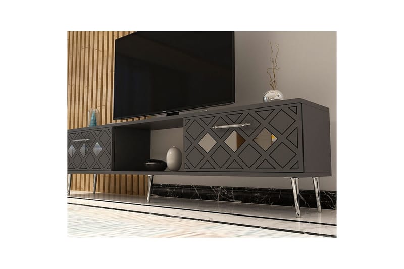 Ilna TV-benk 150 cm - Antrasitt/Sølv - Møbler - Mediamøbel & tv møbel - TV-benk & mediabenk