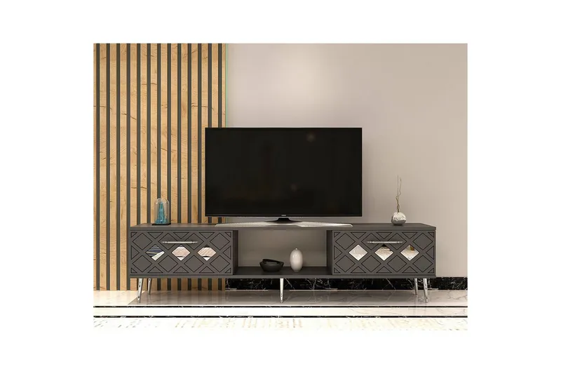 Ilna TV-benk 150 cm - Antrasitt/Sølv - Møbler - Mediamøbel & tv møbel - TV-benk & mediabenk