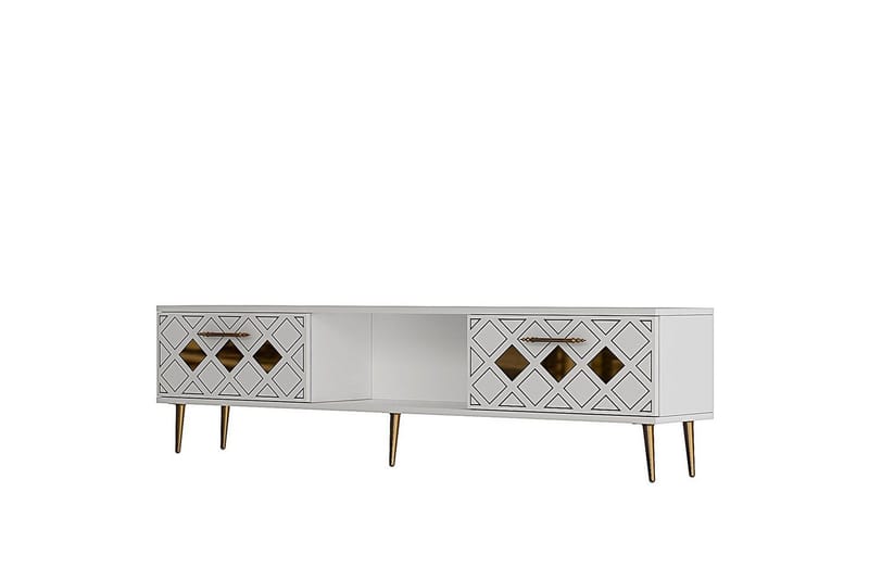 Ilna TV-benk 150 cm, Hvit/Gull