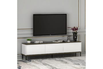 Imaj Gulvstående TV-benk 180 cm med Oppbevaring i Malt Tre - Hvit - Møbler - Mediamøbel & tv møbel - TV-benk & mediabenk