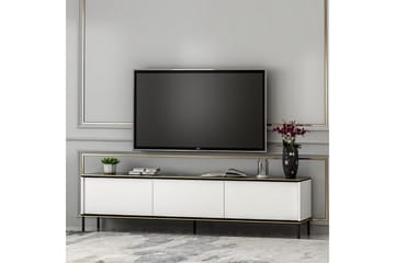 Imaj Gulvstående TV-benk 180 cm med Oppbevaring i Malt Tre - Hvit - Møbler - Mediamøbel & tv møbel - TV-benk & mediabenk