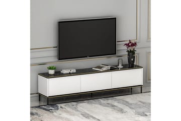 Imaj Gulvstående TV-benk 180 cm med Oppbevaring i Malt Tre - Hvit - Møbler - Mediamøbel & tv møbel - TV-benk & mediabenk