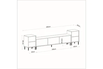 Imaj TV-benk 180 cm - Hvit marmor/Gull - Møbler - Mediamøbel & tv møbel - TV-benk & mediabenk