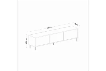 Imaj TV-benk 180 cm - Hvit marmor/Gull - Møbler - Mediamøbel & tv møbel - TV-benk & mediabenk