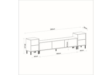 Imaj TV-benk 180 cm - Hvit/Gull - Møbler - Mediamøbel & tv møbel - TV-benk & mediabenk