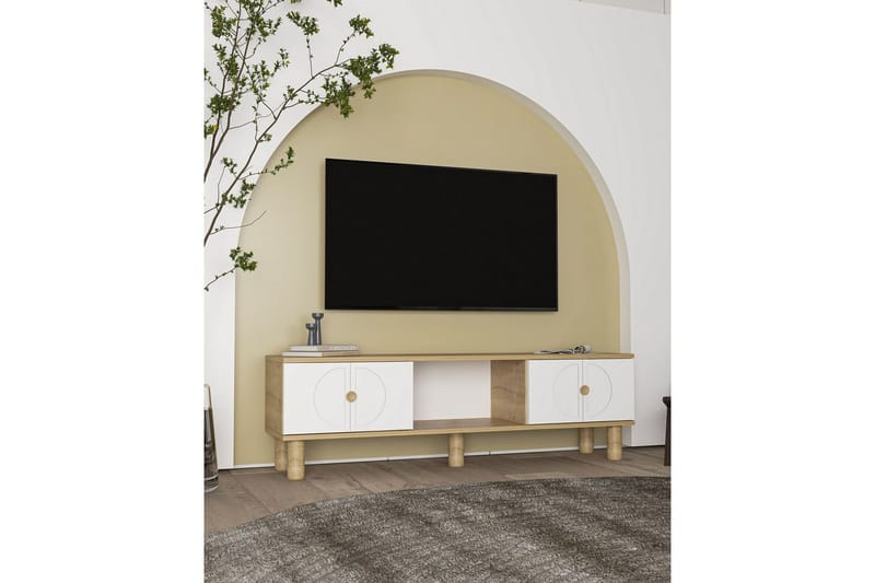 Inci TV-benk 150 cm - Hvit/Multifarget - Møbler - Mediamøbel & tv møbel - TV-benk & mediabenk