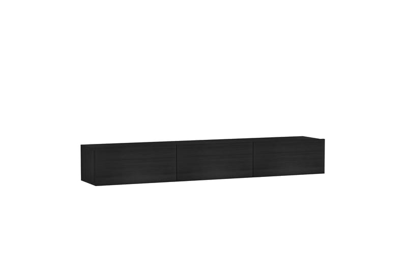 Interlaken Veggmontert TV-benk 180 cm med Oppbevaring i Malt Tre - Sort - Møbler - Mediamøbel & tv møbel - TV-benk & mediabenk