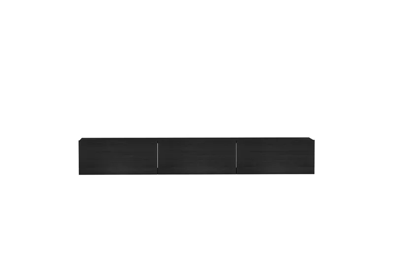 Interlaken Veggmontert TV-benk 180 cm med Oppbevaring i Malt Tre, Sort