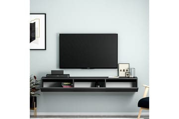 Interlaken Veggmontert TV-benk 180 cm med Oppbevaring i Malt Tre - Svart - Møbler - Mediamøbel & tv møbel - TV-benk & mediabenk