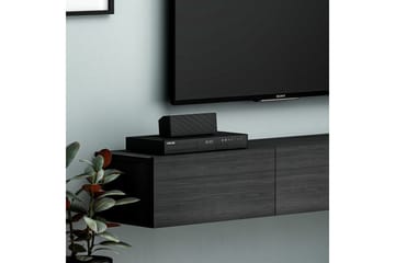 Interlaken Veggmontert TV-benk 180 cm med Oppbevaring i Malt Tre - Svart - Møbler - Mediamøbel & tv møbel - TV-benk & mediabenk