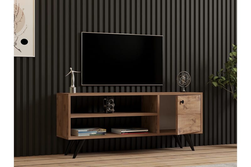 Jena Gulvstående TV-benk 120 cm med Oppbevaring i Mørkt Tre - Brun - Møbler - Mediamøbel & tv møbel - TV-benk & mediabenk