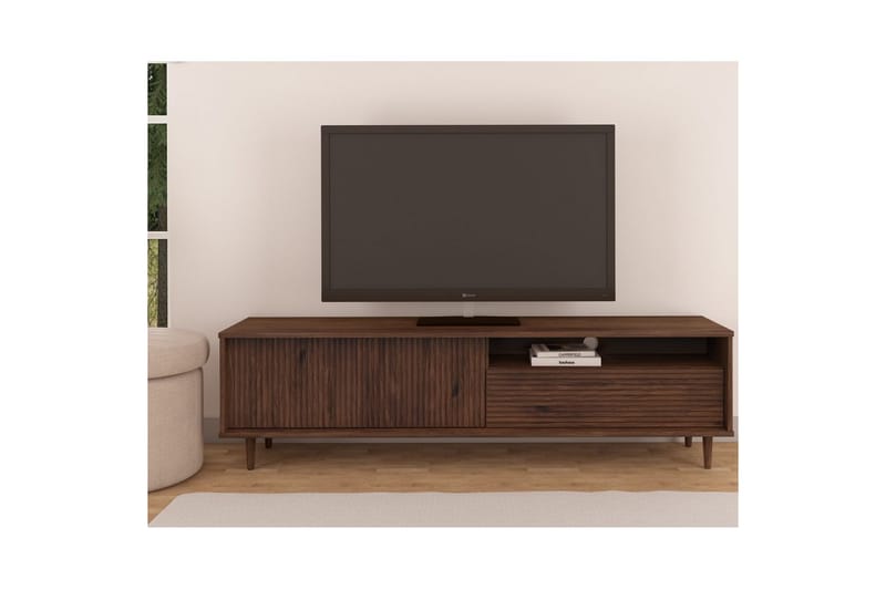 Jerzy TV-stativ 180x38 cm - Brun - Møbler - Mediamøbel & tv møbel - Mediestativ & veggfeste