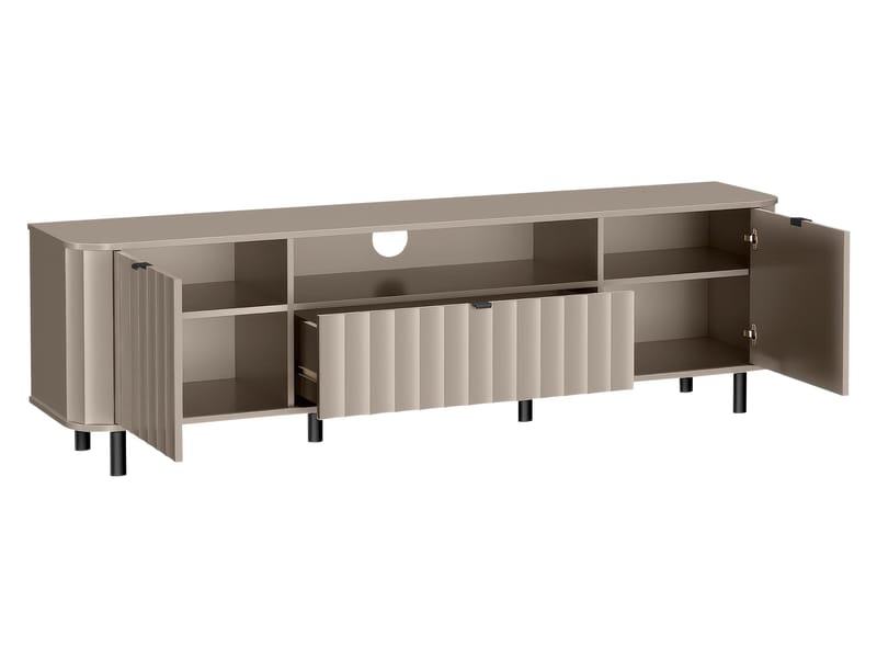 Joriel Frittstående TV-benk 196 cm med Oppbevaring i Tre - Lys Beige - Møbler - Mediamøbel & tv møbel - TV-benk & mediabenk