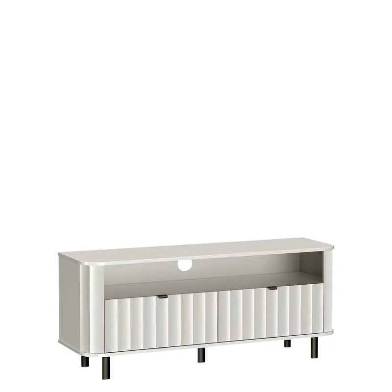 Joriel Gulvstående TV-benk 137 cm med Oppbevaring i Tre, Lysebeige