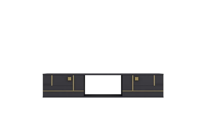 Jorin TV-benk 150 cm, Antrasitt/Gull