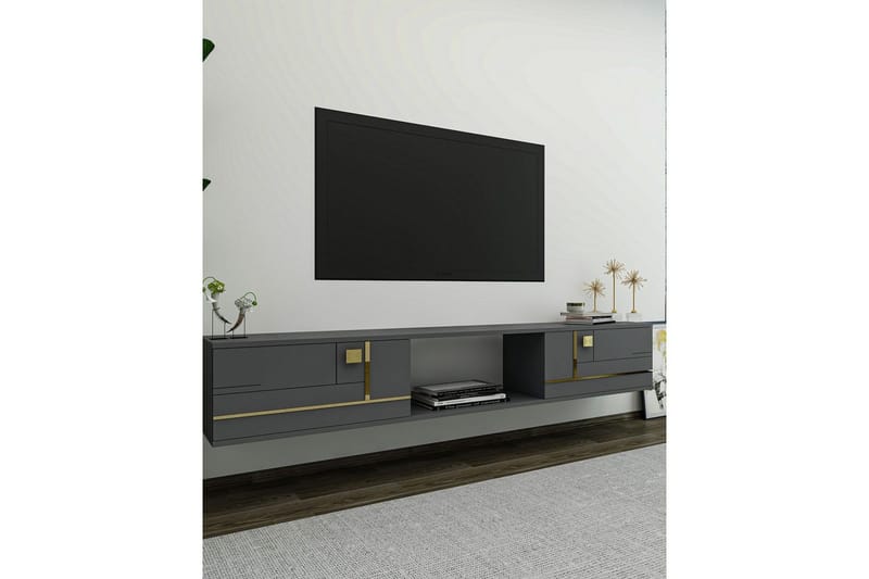 Jorin TV-benk 150 cm - Antrasitt/Gull - Møbler - Mediamøbel & tv møbel - TV-benk & mediabenk