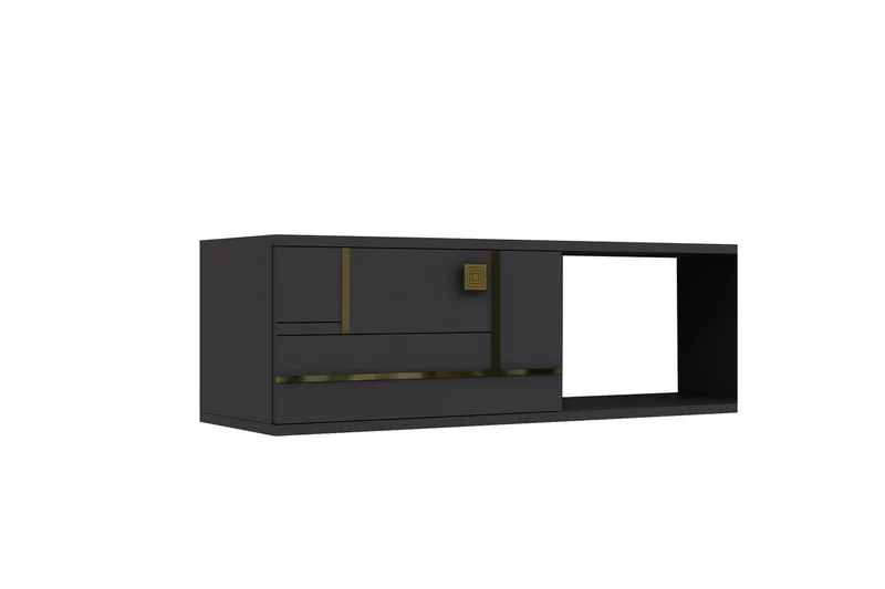 Jorin TV-benk 150 cm - Antrasitt/Gull - Møbler - Mediamøbel & tv møbel - TV-benk & mediabenk