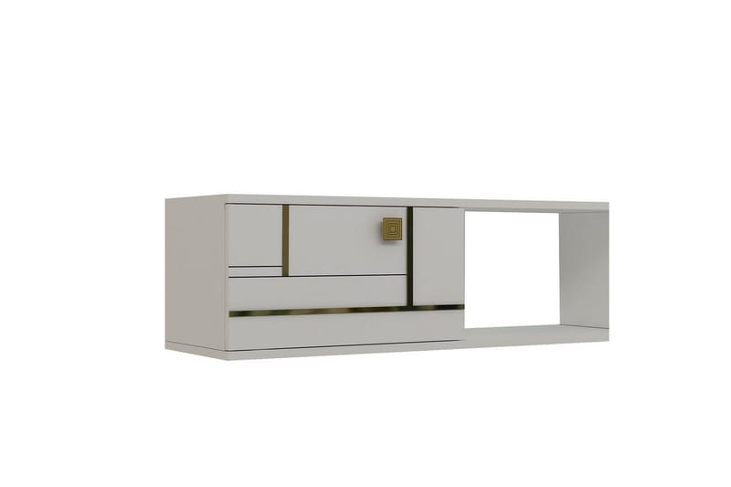 Jorin TV-benk 150 cm - Hvit/Gull - Møbler - Mediamøbel & tv møbel - TV-benk & mediabenk