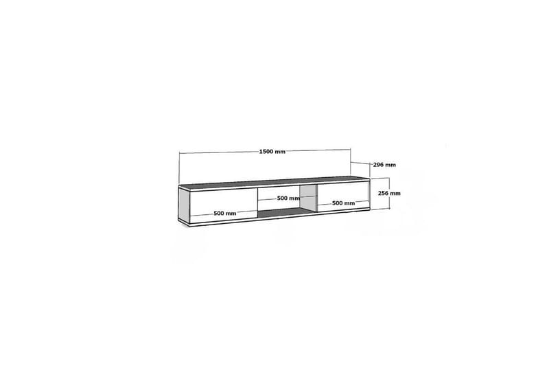Jorin TV-benk 150 cm - Hvit/Gull - Møbler - Mediamøbel & tv møbel - TV-benk & mediabenk