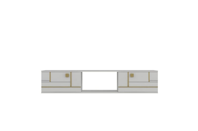 Jorin TV-benk 150 cm, Hvit/Gull