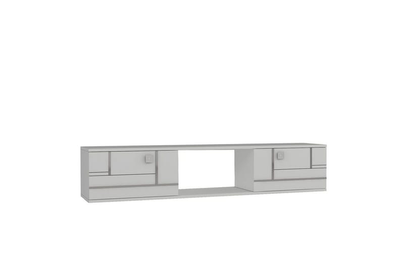 Jorin TV-benk 150 cm - Hvit/Sølv - Møbler - Mediamøbel & tv møbel - TV-benk & mediabenk