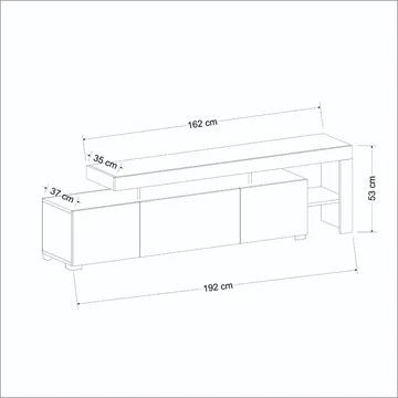 Jurukovo TV-benk 192x53x37 cm - Valnøtt - Møbler - Mediamøbel & tv møbel - TV-benk & mediabenk
