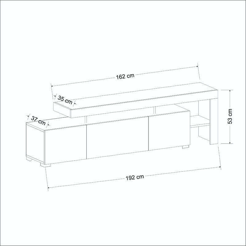 Jurukovo TV-benk 192x53x37 cm - Valnøtt - Møbler - Mediamøbel & tv møbel - TV-benk & mediabenk