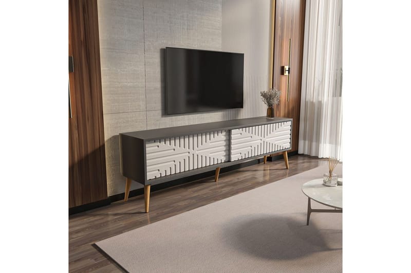 Kalon TV-benk 180 cm - Antrasitt/Hvit - Møbler - Mediamøbel & tv møbel - TV-benk & mediabenk