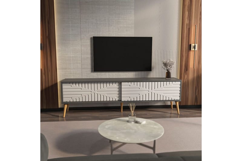 Kalon TV-benk 180 cm - Antrasitt/Hvit - Møbler - Mediamøbel & tv møbel - TV-benk & mediabenk