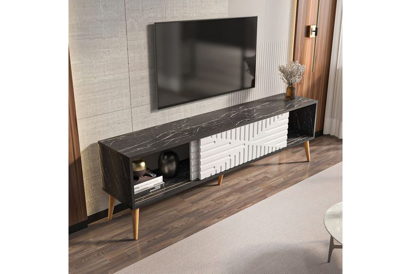 Kalon TV-benk 180 cm - Sort/Hvit - Møbler - Mediamøbel & tv møbel - TV-benk & mediabenk