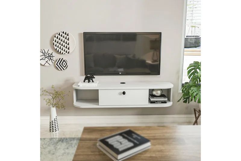 Kalvos TV-benk 120 cm - Hvit - Møbler - Mediamøbel & tv møbel - TV-benk & mediabenk