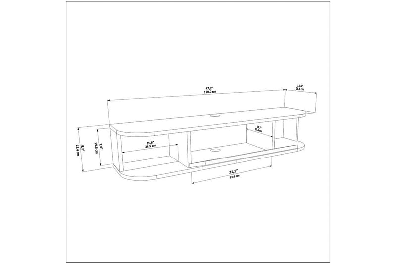 Kalvos TV-benk 120 cm - Sort/Eik - Møbler - Mediamøbel & tv møbel - TV-benk & mediabenk