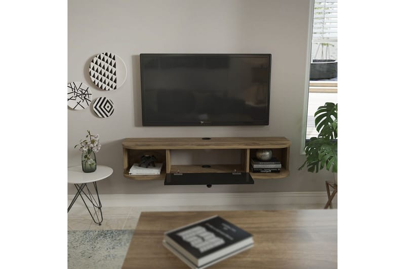 Kalvos TV-benk 120 cm - Sort/Eik - Møbler - Mediamøbel & tv møbel - TV-benk & mediabenk