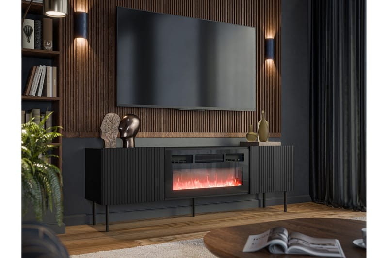 Kamta TV-benk 180 cm - Svart - Møbler - Mediamøbel & tv møbel - TV-benk & mediabenk