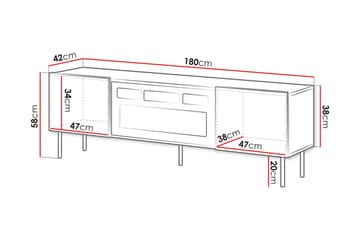 Kamta TV-benk 180 cm - Svart - Møbler - Mediamøbel & tv møbel - TV-benk & mediabenk