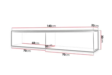 Kanak TV-benk 140 cm - Natur / Hvit - Møbler - Mediamøbel & tv møbel - TV-benk & mediabenk
