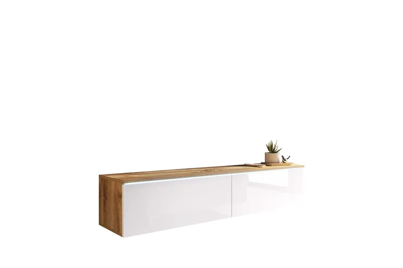 Kanak TV-benk 140 cm - Natur / Hvit - Møbler - Mediamøbel & tv møbel - TV-benk & mediabenk