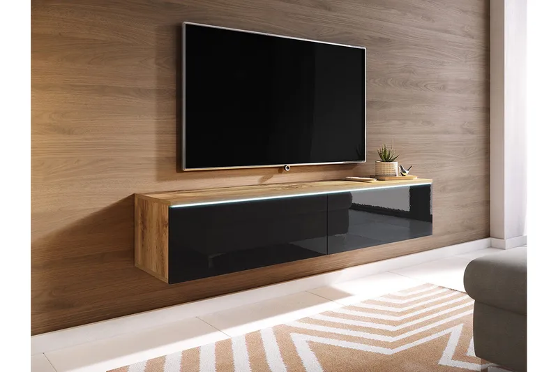 Kanak TV-benk 140 cm - Natur / Svart - Møbler - Mediamøbel & tv møbel - TV-benk & mediabenk