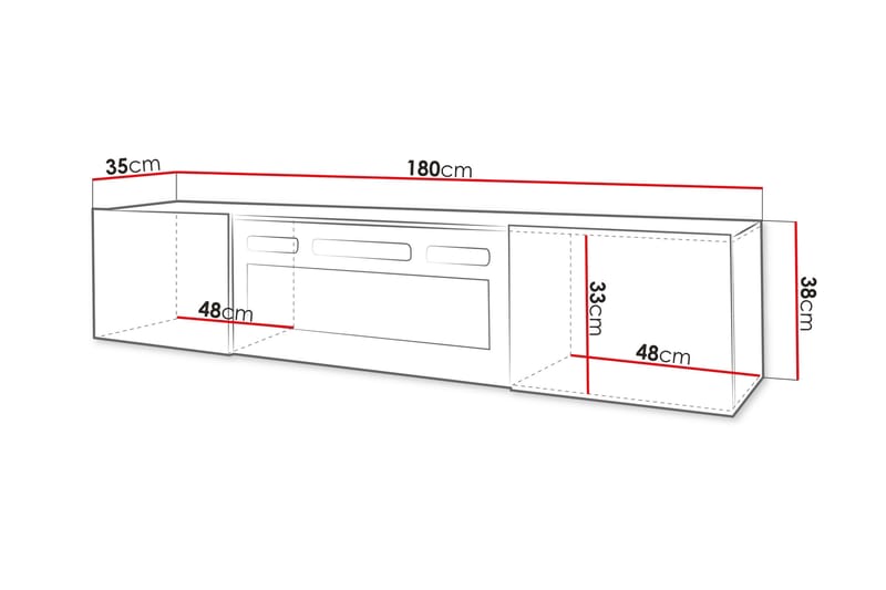Kanak TV-benk 180 cm - Hvit - Møbler - Mediamøbel & tv møbel - TV-benk & mediabenk