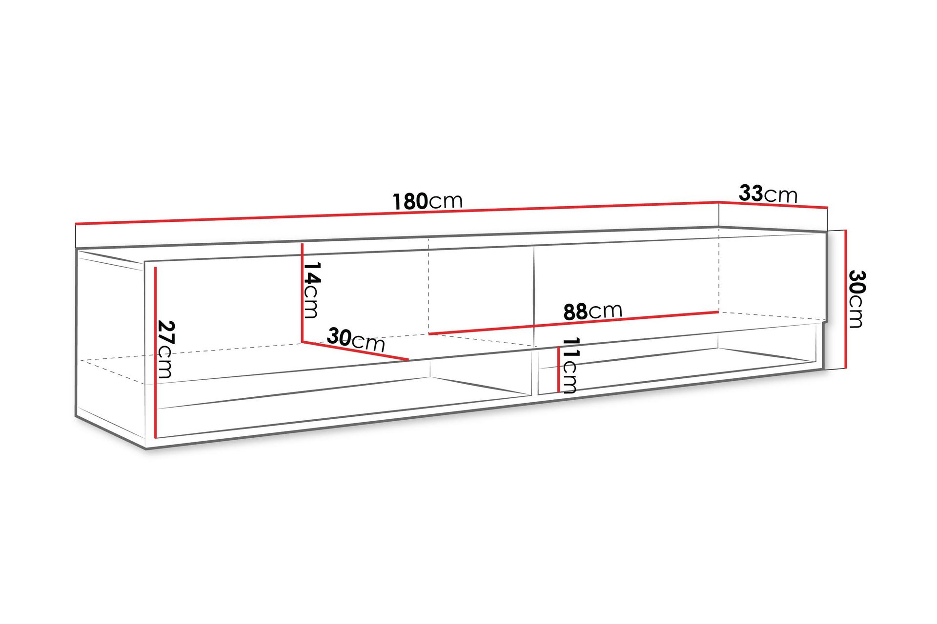 Kanak TV-benk 180 cm - Hvit - Møbler - Mediamøbel & tv møbel - TV-benk & mediabenk
